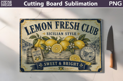 Lemon Fresh Club | Cutting Board Sublimation Product Image 1