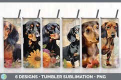 Bundle of six Decoupage Dachshunds Tumbler designs.