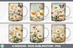 Bundle of six Decoupage Daisys Mug Wrap designs.