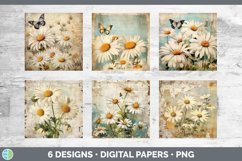 Bundle of six Decoupage Daisys Paper Backgrounds designs.