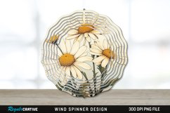 Vintage Daisy Flowers Wind Spinner Sublimation PNG Design Product Image 1