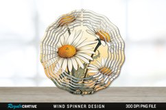 Vintage Daisy Flowers Wind Spinner Sublimation PNG Design Product Image 1