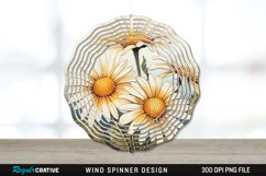 Vintage Daisy Flowers Wind Spinner Sublimation PNG Design Product Image 1