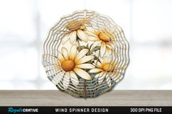 Vintage Daisy Flowers Wind Spinner Sublimation PNG Design Product Image 1
