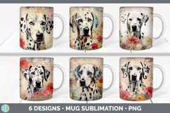 Bundle of six Decoupage Dalmatians Mug Wrap designs.