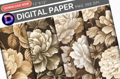 Vintage Damask Pattern Digital Paper Product Image 1