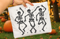 Vintage dancing skeletons SVG, Skeleton funny dance SVG Product Image 2