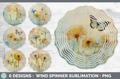 Bundle of six Decoupage Dandelions Wind Spinner designs.