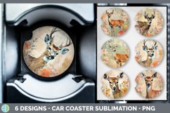 Bundle of six Decoupage Deer Car Coaster designs.