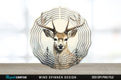 Vintage Deer Wind Spinner Sublimation PNG Design Product Image 1