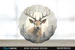Vintage Deer Wind Spinner Sublimation PNG Design Product Image 1