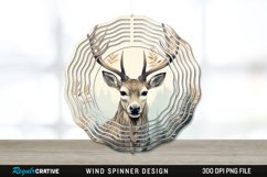 Vintage Deer Wind Spinner Sublimation PNG Design Product Image 1