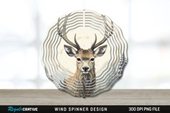 Vintage Deer Wind Spinner Sublimation PNG Design Product Image 1