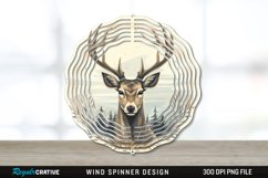 Vintage Deer Wind Spinner Sublimation PNG Design Product Image 1