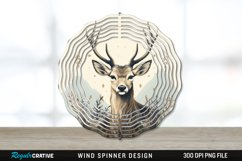 Vintage Deer Wind Spinner Sublimation PNG Design Product Image 1