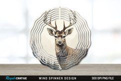 Vintage Deer Wind Spinner Sublimation PNG Design Product Image 1