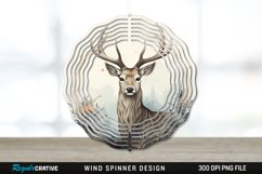 Vintage Deer Wind Spinner Sublimation PNG Design Product Image 1
