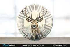 Vintage Deer Wind Spinner Sublimation PNG Design Product Image 1