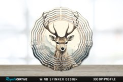 Vintage Deer Wind Spinner Sublimation PNG Design Product Image 1