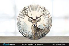 Vintage Deer Wind Spinner Sublimation PNG Design Product Image 1