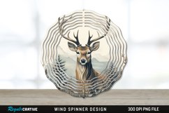 Vintage Deer Wind Spinner Sublimation PNG Design Product Image 1