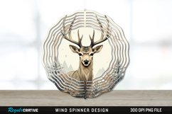 Vintage Deer Wind Spinner Sublimation PNG Design Product Image 1
