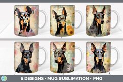 Bundle of six Decoupage Doberman Pinschers Mug Wrap designs.