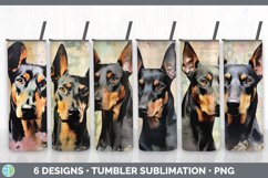 Bundle of six Decoupage Doberman Pinschers Tumbler designs.