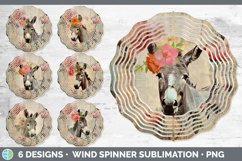 Bundle of six Decoupage Donkeys Wind Spinner designs.