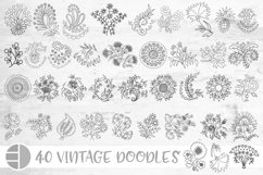 Vintage Flower Doodles, Hand Sketched Florals Product Image 1