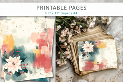 poinsettia journal, vintage scrapbooking paper Product Image 5