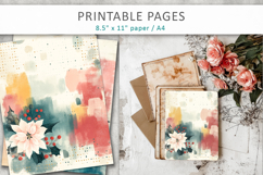 poinsettia journal, vintage scrapbooking paper Product Image 6