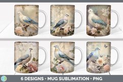 Bundle of six Decoupage Doves Mug Wrap designs.