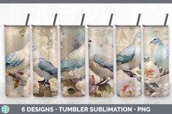 Bundle of six Decoupage Doves Tumbler designs.