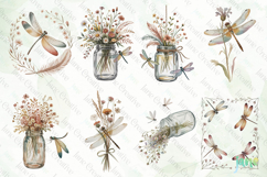 Vintage Dragonfly Sublimation Clipart Bundle Product Image 5