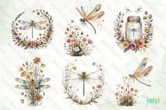 Vintage Dragonfly Sublimation Clipart Bundle Product Image 7