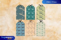 Vintage Duck Seamless Pattern Shaped Tags Product Image 1