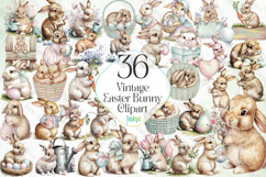 Vintage Easter Bunny Clipart Bundle Product Image 1