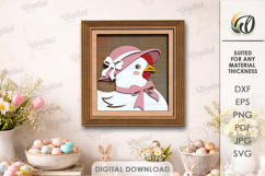 Easter Vintage Portrait Laser Cut. Wall Decor SVG Product Image 1