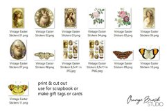 Vintage Easter Stickers Printable Stickers Pack PNG