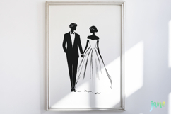 Vintage Elegant Couple SVG PNG Clipart Bundle Product Image 5
