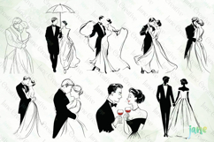 Vintage Elegant Couple SVG PNG Clipart Bundle Product Image 7