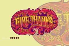 Vintage elegant give thanks lettering word swirl floral SVG Product Image 1