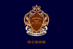 Vintage elegant shield badge with classic ribbon SVG Product Image 1