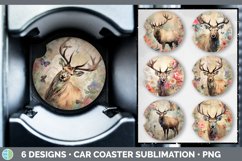 Bundle of six Decoupage Elks Car Coaster designs.