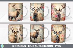 Bundle of six Decoupage Elks Mug Wrap designs.