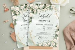 English white roses greenery bridal shower Invitation 157 Product Image 3