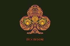 Vintage engraved artist playing cards clubs symbol Product Image 1