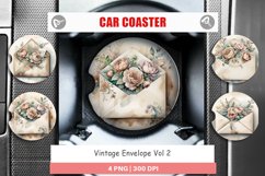 Car Coaster Vintage Envelope Product Image 1