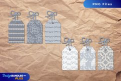 Vintage Ethnic Elephant Seamless Pattern Shaped Tag Product Image 1